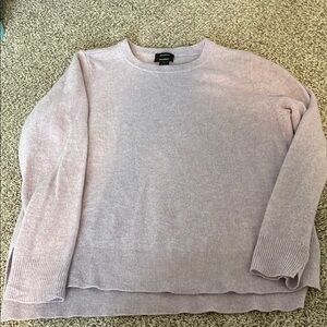 Halogen Cashmere Purple Crewneck Sweater Soft Comfortable Fit